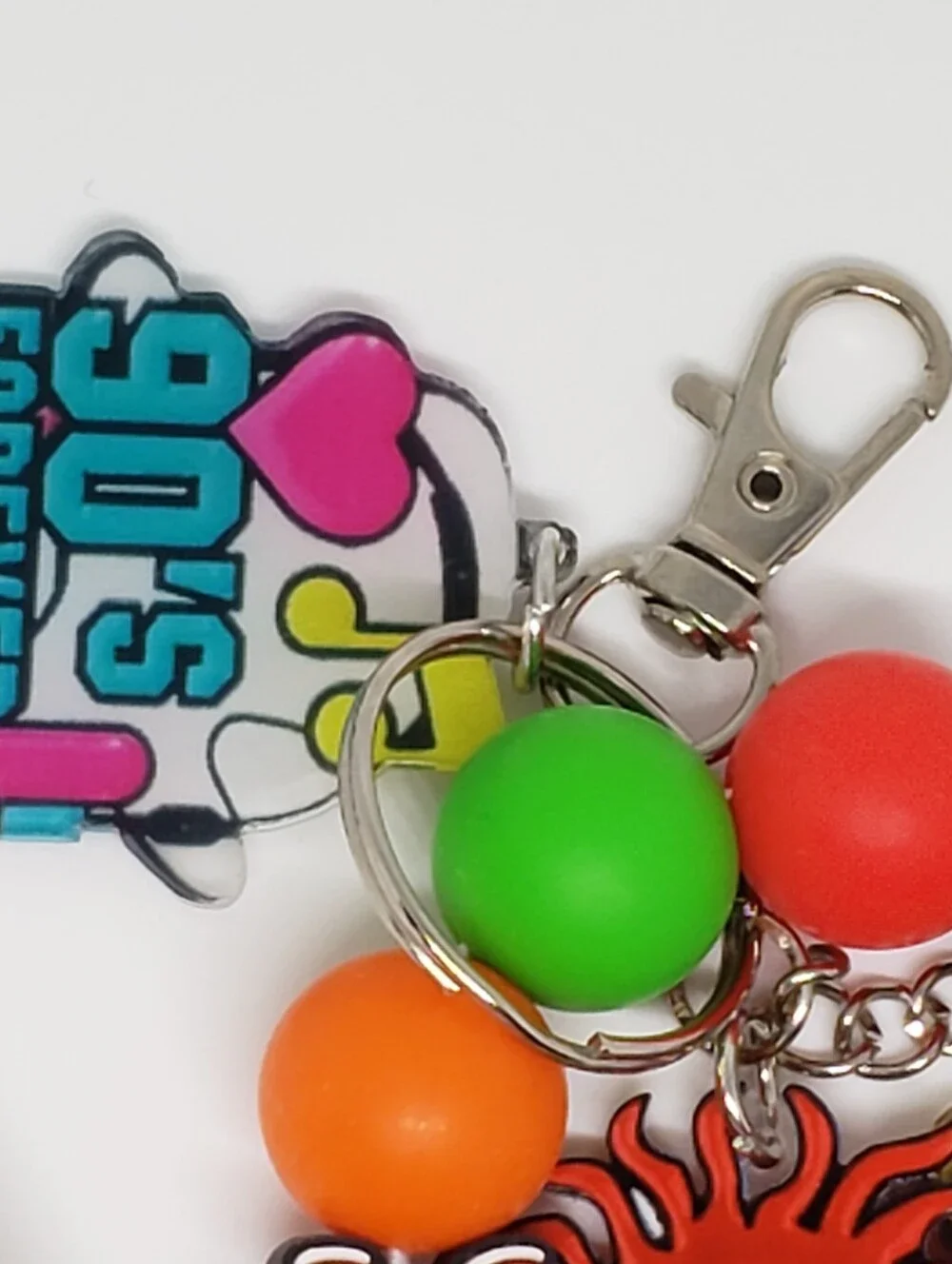Handmade Rugrats Tommy Pickles Chuckie Finster Silicone Beaded Keychain Wristlet